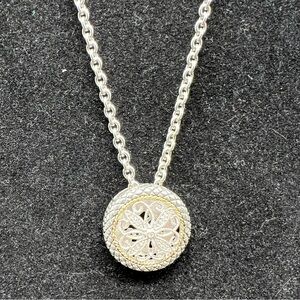 ANDREA CANDELA 18K Diamond Sterling Silver 20” Ornate Filagree Necklace